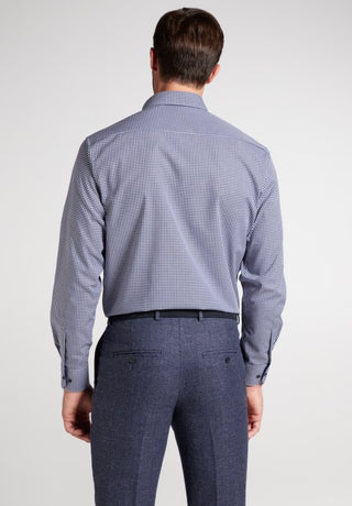 ETERNA Comfort Fit Langarm Hemd - Blue Granite Check - 8914-16-E144