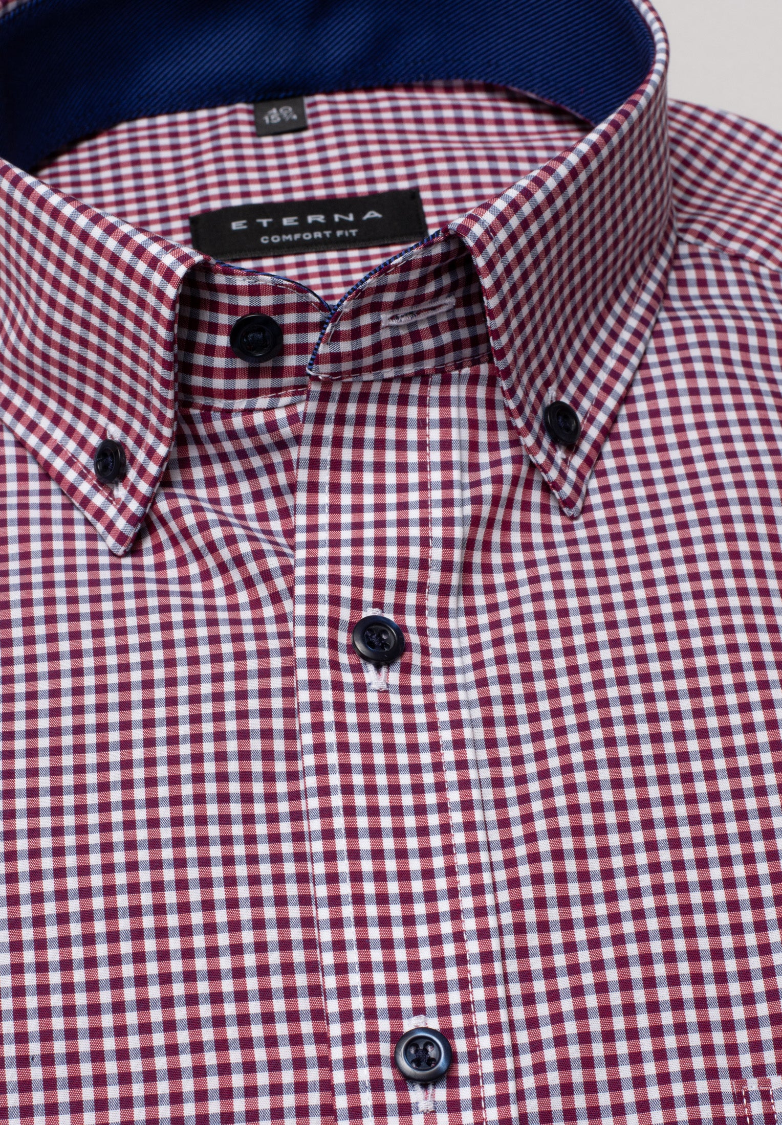 ETERNA COMFORT FIT Langarm Hemd - Raspberry Whisper Check - 8913-57-E144