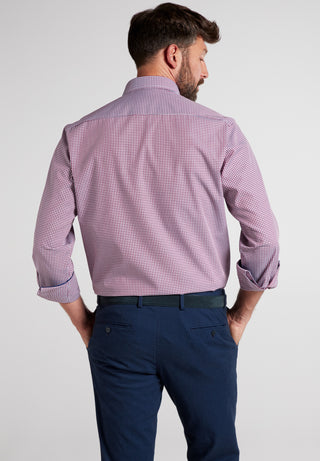 ETERNA COMFORT FIT Langarm Hemd - Raspberry Whisper Check - 8913-57-E144