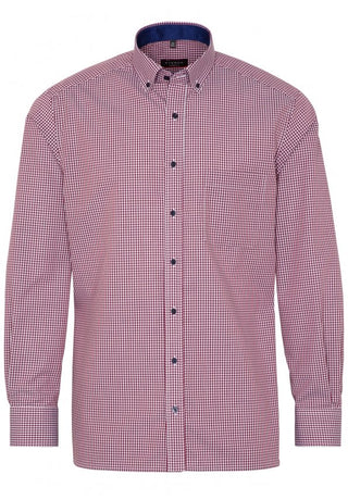 ETERNA MODERN FIT Hemd - Bordeaux Check Red - 8914-57-X143
