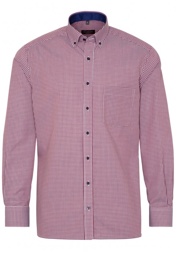 ETERNA MODERN FIT Hemd - Bordeaux Check Red - 8914-57-X143