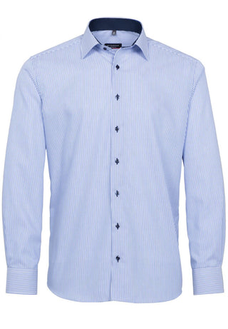 ETERNA MODERN FIT Langarm Hemd - Harbor Stripe Blue - 8992-16-X14P