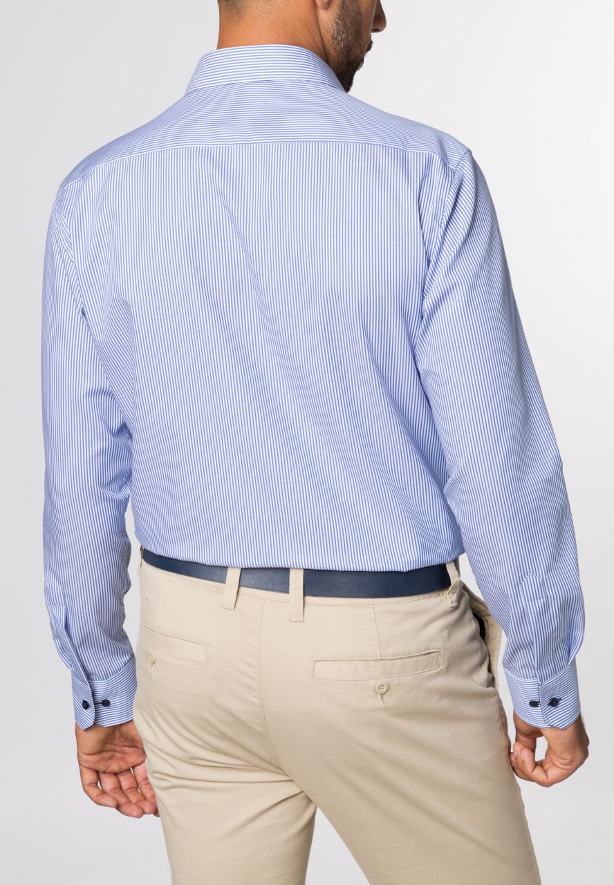 ETERNA MODERN FIT Langarm Hemd - Harbor Stripe Blue - 8992-16-X14P von Eterna