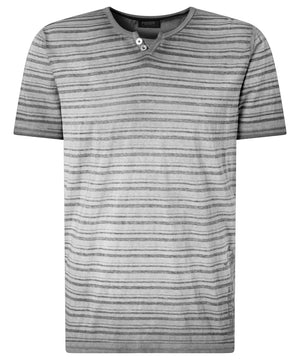 PIONEER Henley Kurzarm-T-Shirt - Driftwood Stripes - 60093 2000.9871