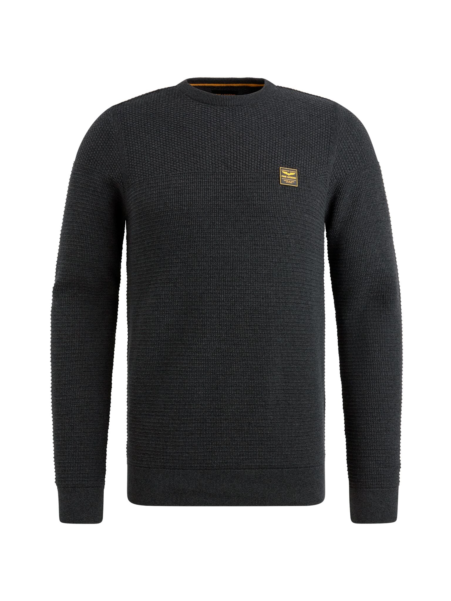PME LEGEND Rundhals Strickpullover - Night Charcoal Marl - PKW2410300-999