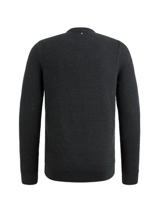 PME LEGEND Rundhals Strickpullover - Night Charcoal Marl - PKW2410300-999