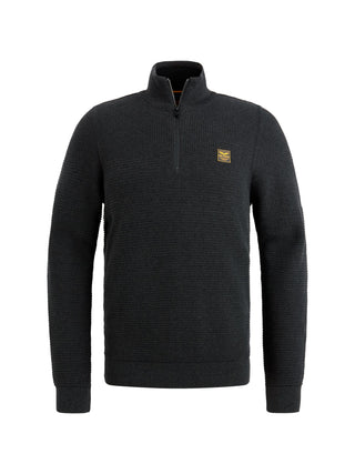PME LEGEND Halb-Zip Strickpullover - Midnight Asphalt Knit - PKW2410301-999