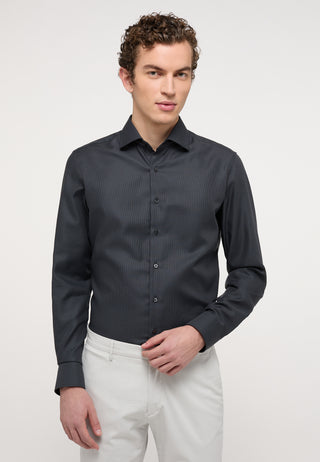 ETERNA SLIM FIT Langarm Hemd - Midnight Weave Grey - 3116-38-F159