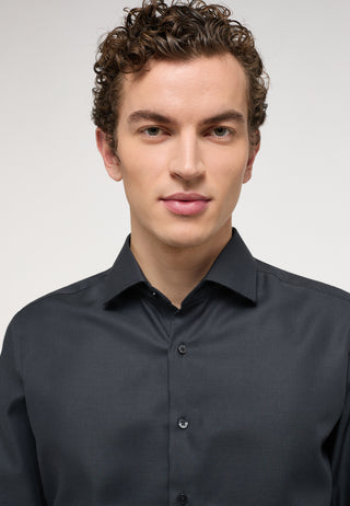 ETERNA SLIM FIT Langarm Hemd - Midnight Weave Grey - 3116-38-F159