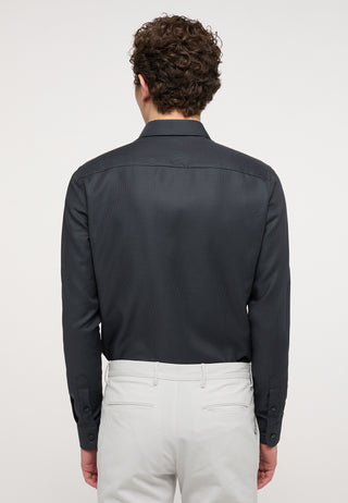 ETERNA SLIM FIT Langarm Hemd - Midnight Weave Grey - 3116-38-F159