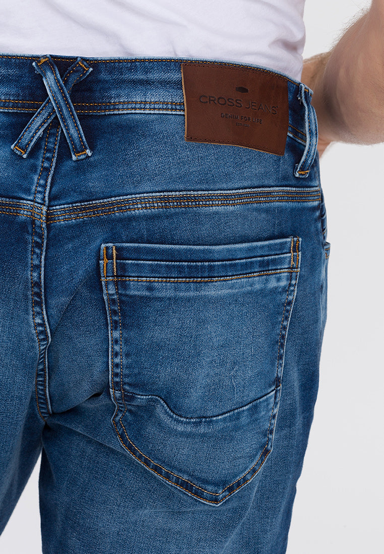 CROSS JEANS LEOM Shorts - Faded Indigo Drift - A565-076 von Cross Jeans