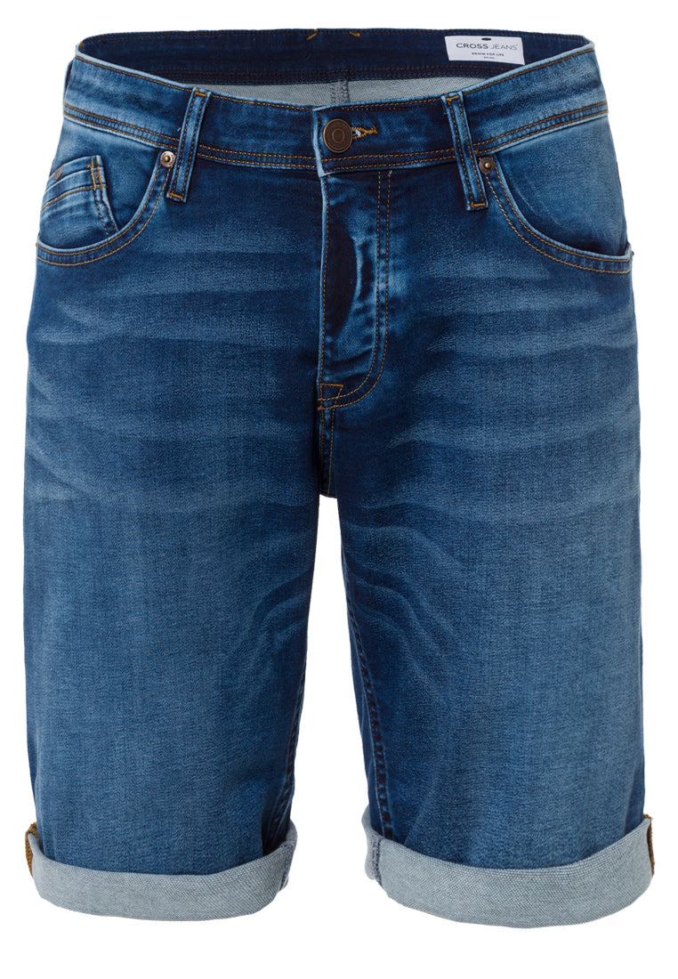 CROSS JEANS LEOM Shorts - Faded Indigo Drift - A565-076