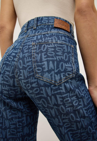 ANGELS LARA Love Jeans - Indigo Scribble Blue - 360 2999.3359