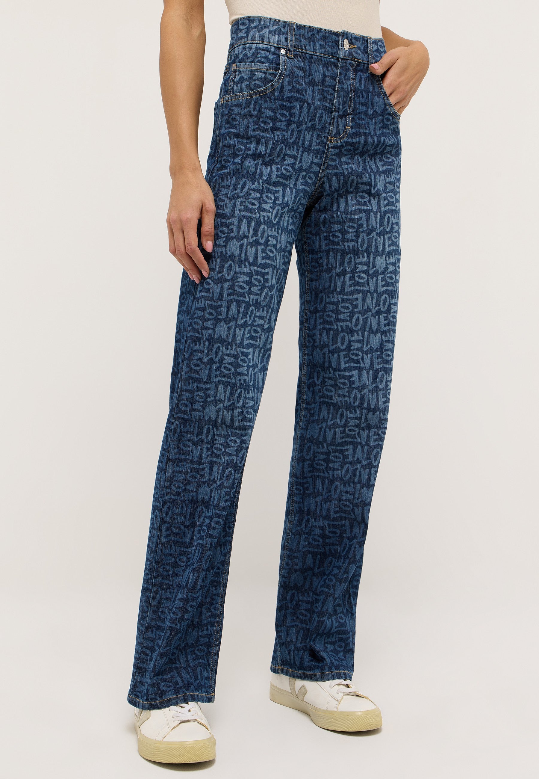 ANGELS LARA Love Jeans - Indigo Scribble Blue - 360 2999.3359 von Angels Jeans