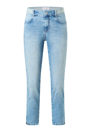 ANGELS Cici Crop Slit Sporty Jeans - Breeze Wash Blue - 332 345300.34858