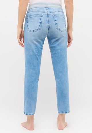ANGELS Cici Crop Slit Sporty Jeans - Breeze Wash Blue - 332 345300.34858