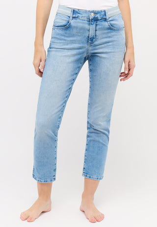 ANGELS Cici Crop Slit Sporty Jeans - Breeze Wash Blue - 332 345300.34858