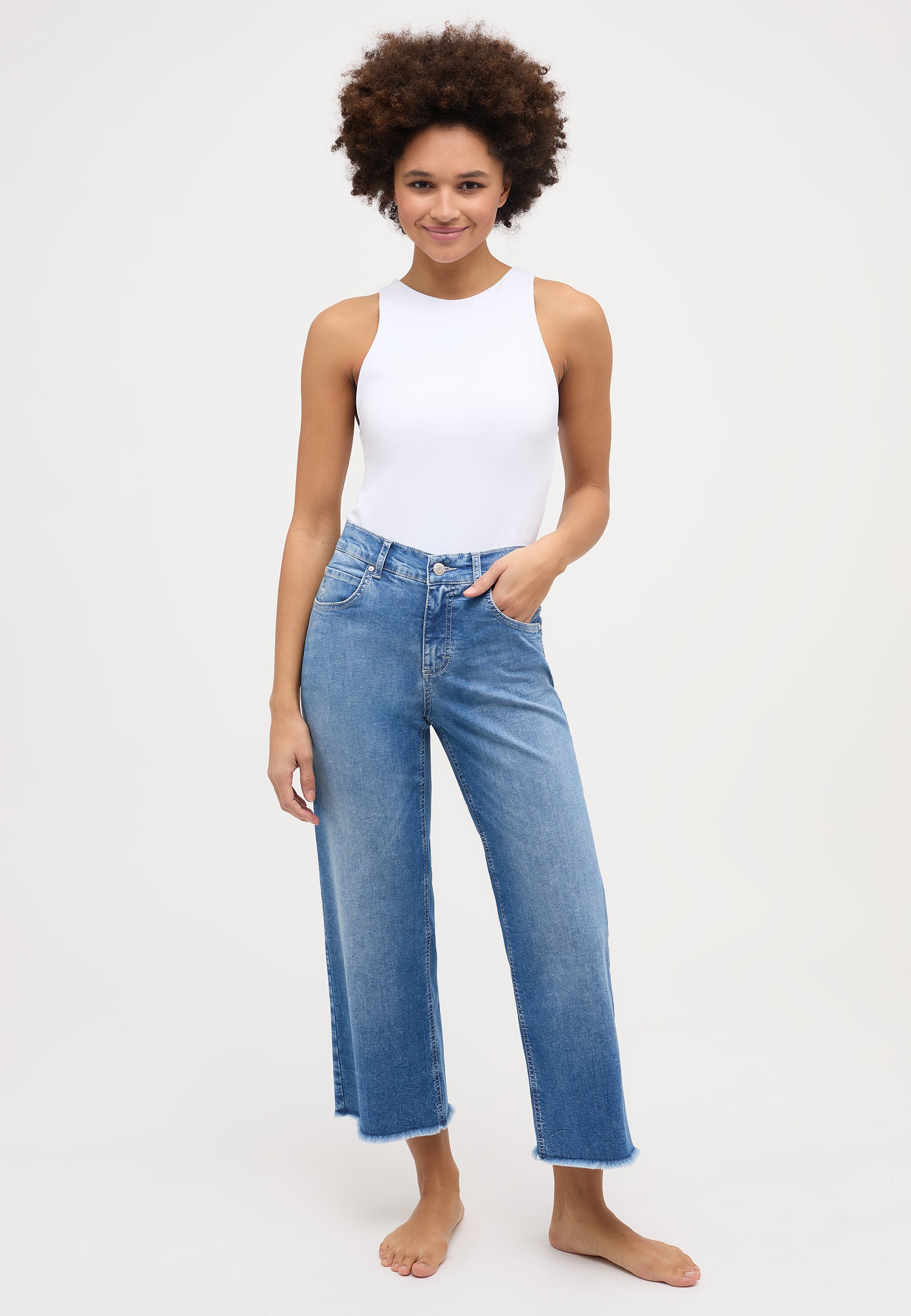 ANGELS Linn Fringe Jeans-Culotte - Coastal Breeze Blue - 332 6606.34758 von Angels Jeans