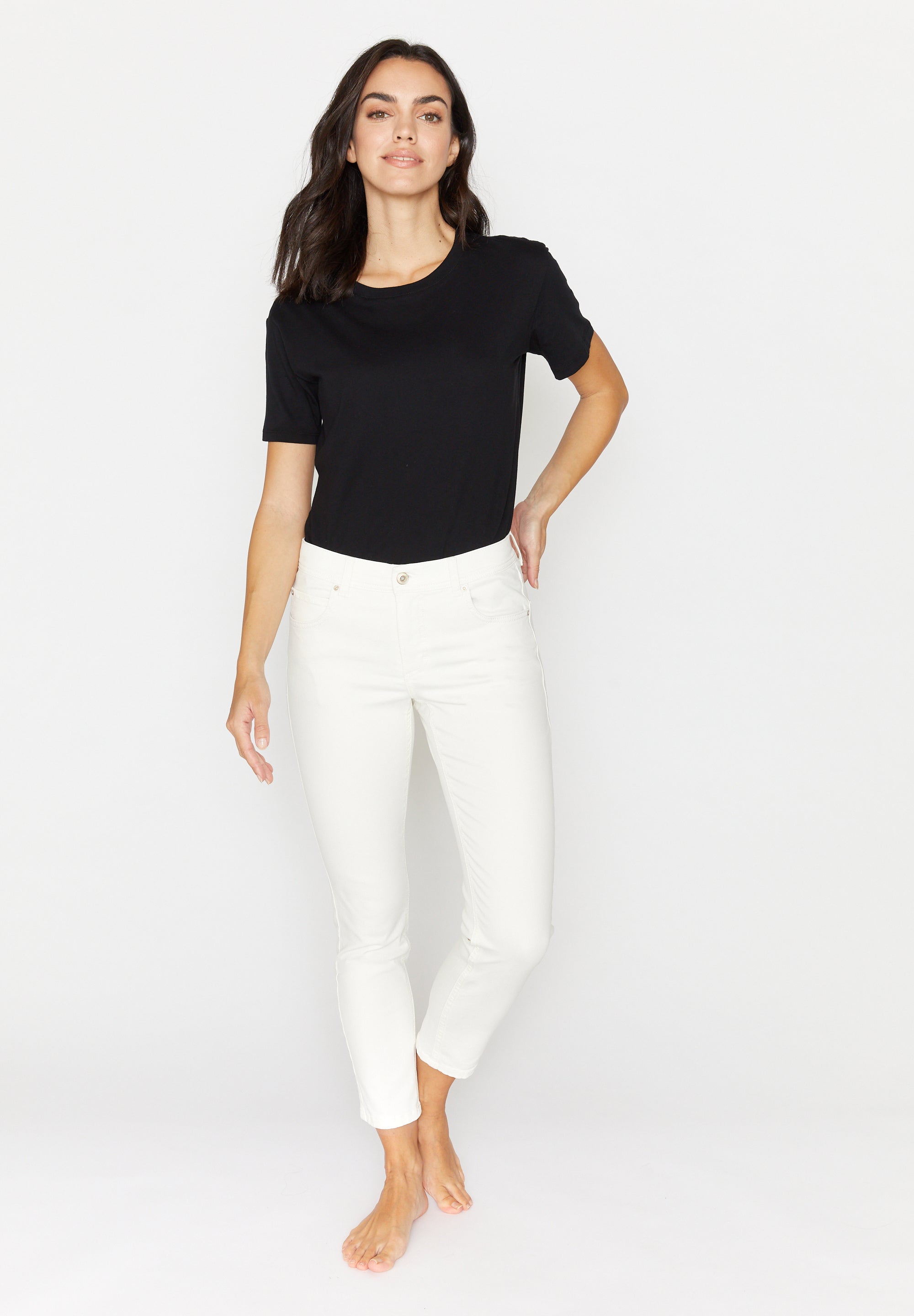 ANGELS Ornella Capri Jeans - Soft Ivory Cream - 332 680007.713 von Angels Jeans