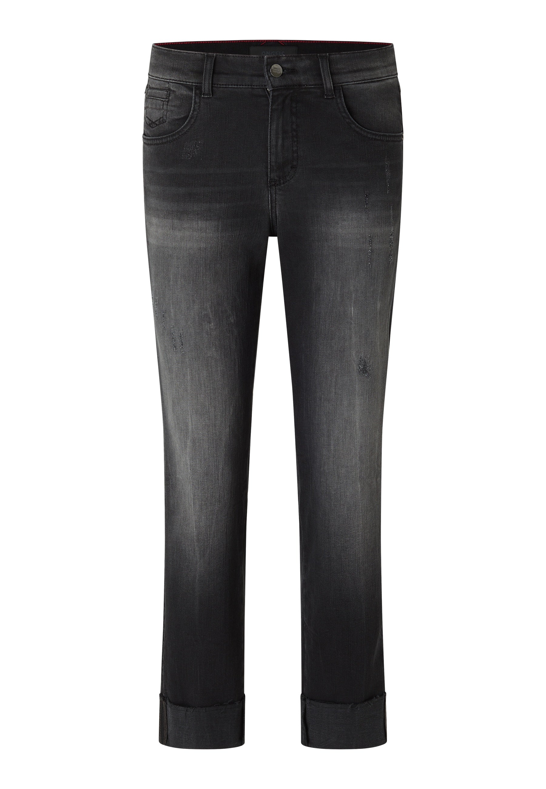 ANGELS Darleen Crop Tu Fringe Jeans - Smoky Slate Black - 350 8143.1188