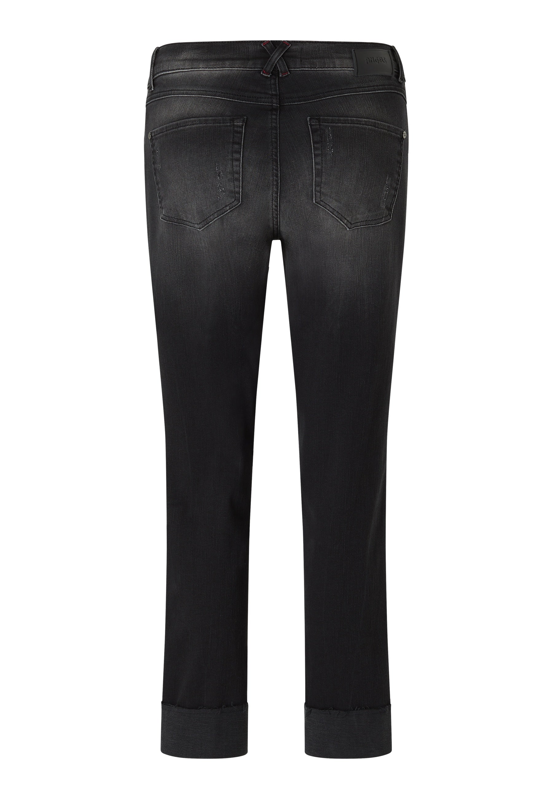 ANGELS Darleen Crop Tu Fringe Jeans - Smoky Slate Black - 350 8143.1188