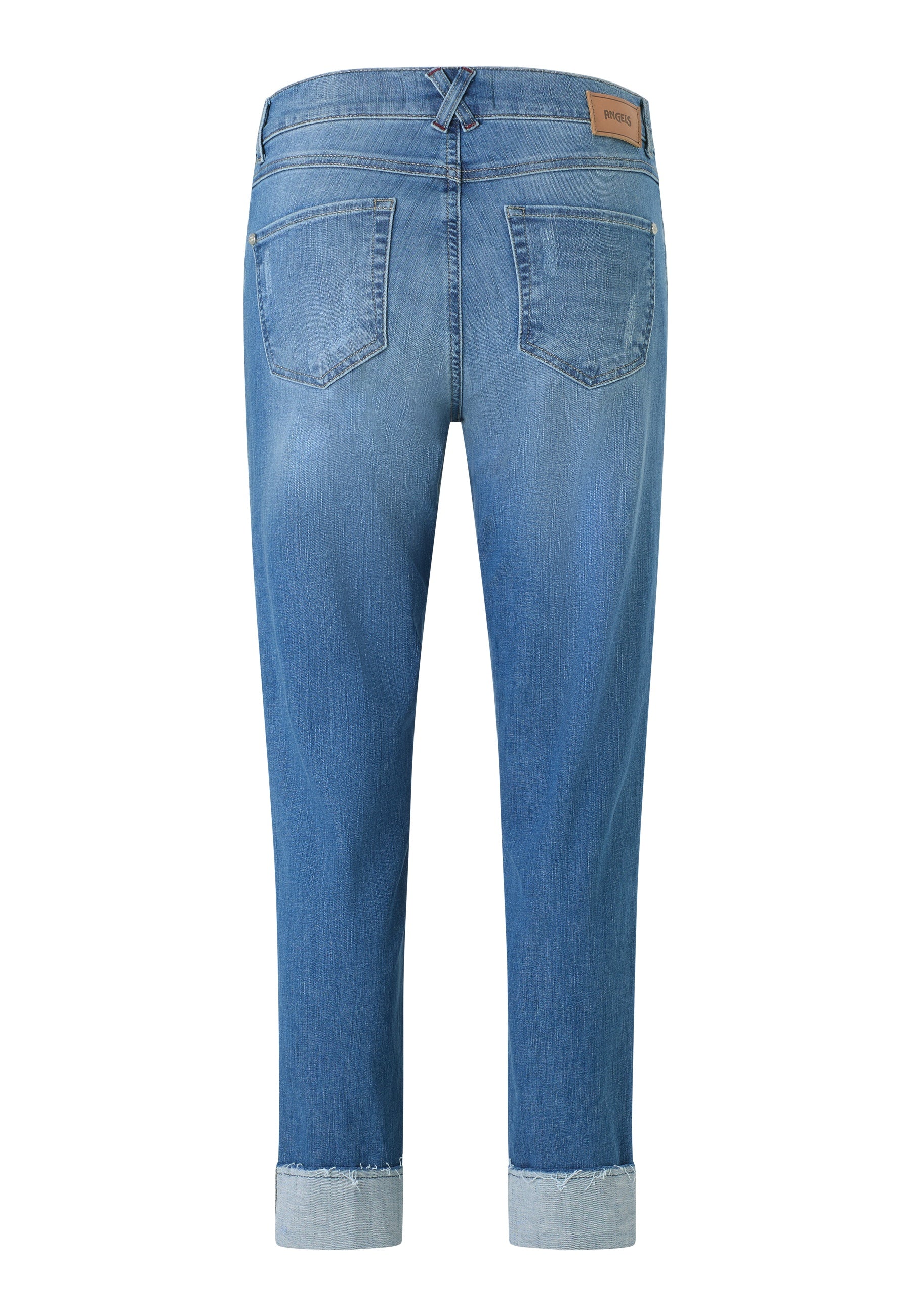 ANGELS Darleen Crop Tu Fringe Jeans - Sunwashed Sky Blue - 350 8143.3488