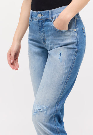 ANGELS Darleen Crop Tu Fringe Jeans - Sunwashed Sky Blue - 350 8143.3488