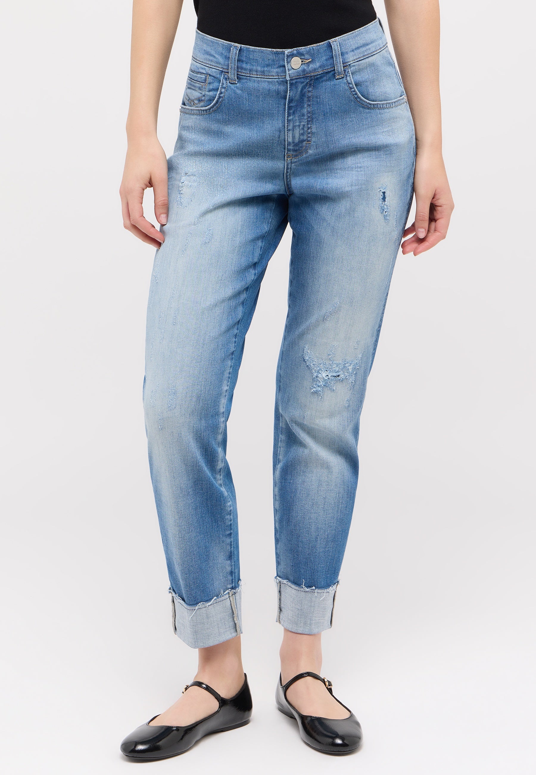 ANGELS Darleen Crop Tu Fringe Jeans - Sunwashed Sky Blue - 350 8143.3488 von Angels Jeans
