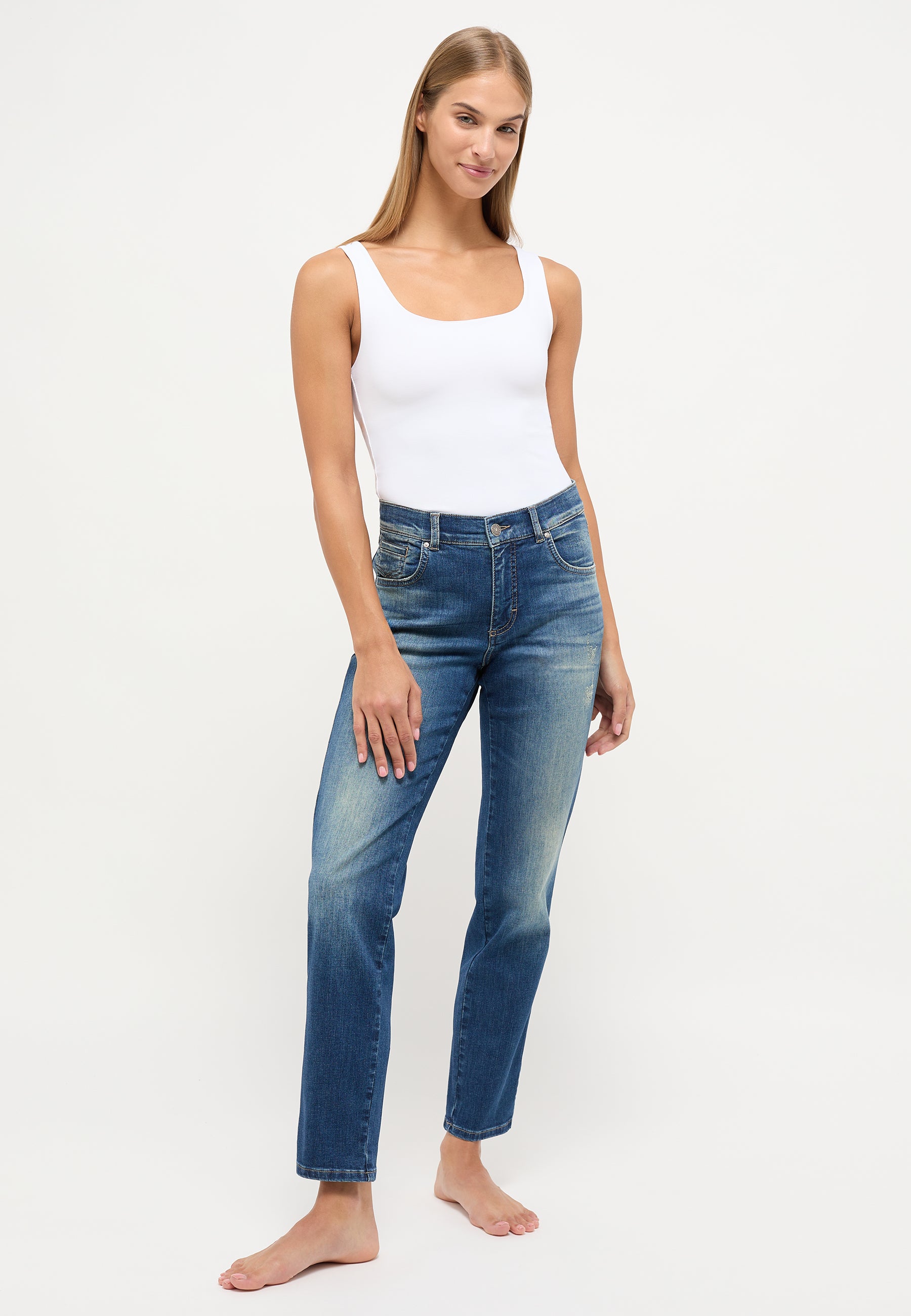 ANGELS Darleen Crop Tu Jeans - Harbour Wash Blue - 346 8109.32288 von Angels Jeans