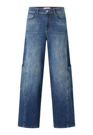 ANGELS Liva Seam Cargo Wide Leg Jeans - Coastal Worn Blue - 350 2388.33288