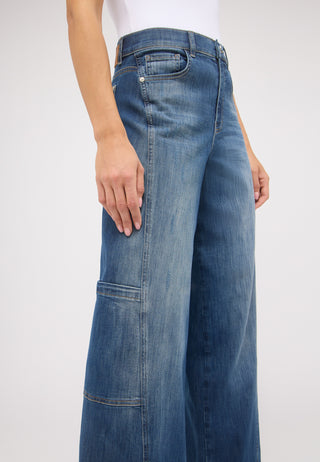 ANGELS Liva Seam Cargo Wide Leg Jeans - Coastal Worn Blue - 350 2388.33288