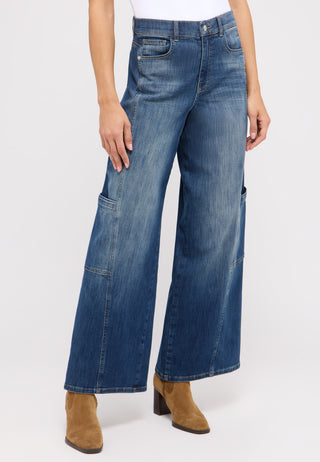 ANGELS Liva Seam Cargo Wide Leg Jeans - Coastal Worn Blue - 350 2388.33288