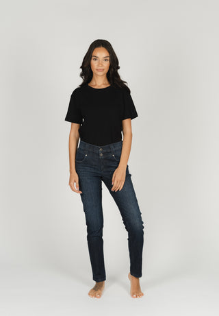 Jean skinny boutonné Angels, indigo foncé, d'occasion, taille 346, réf. 1203.3158 - Stretch