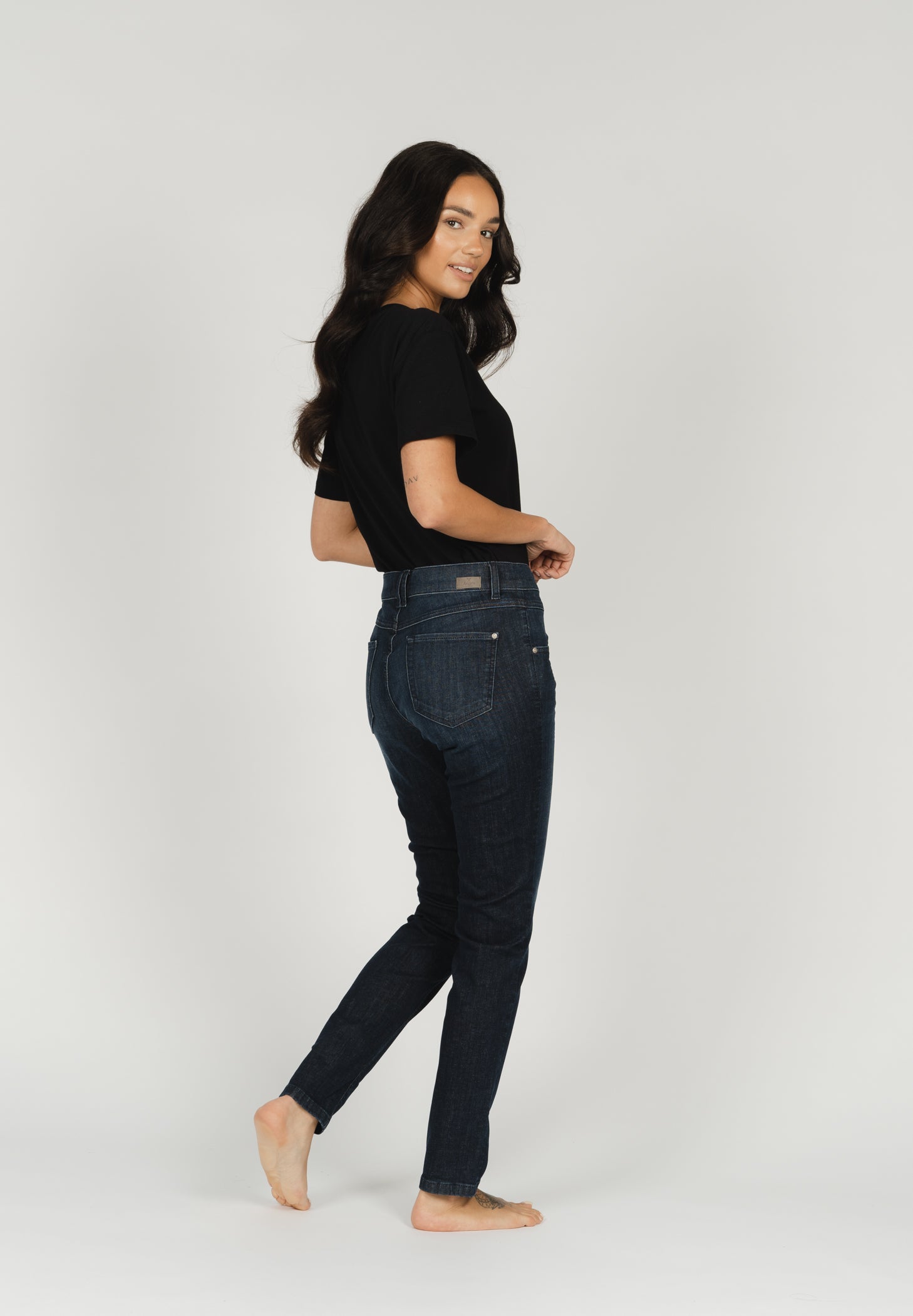 Jean skinny boutonné Angels, indigo foncé, d'occasion, taille 346, réf. 1203.3158 - Stretch