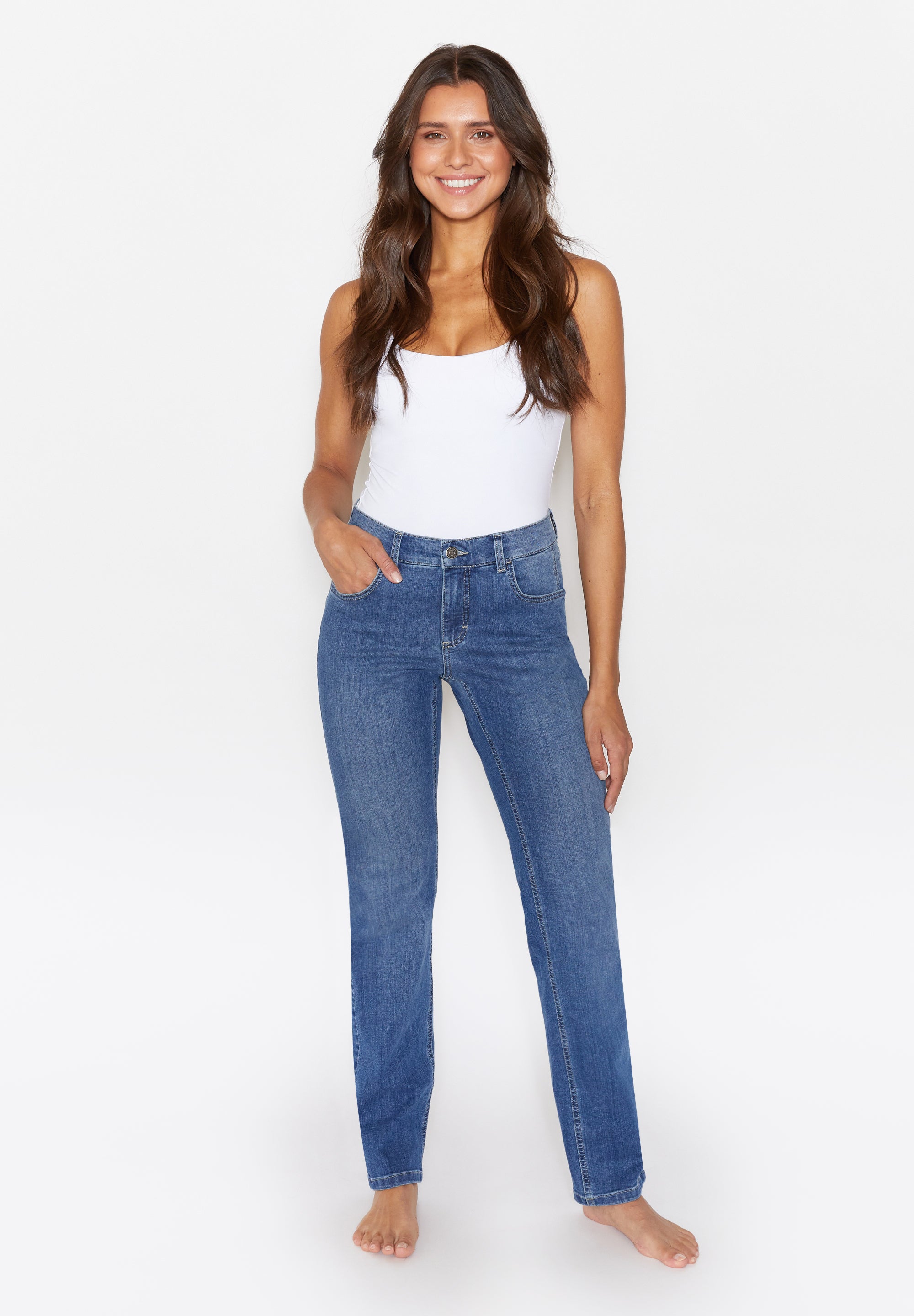 ANGELS JEANS Dolly Straight-Fit Jeans - Summer Pier Blue - 346 8054.335 von Angels Jeans