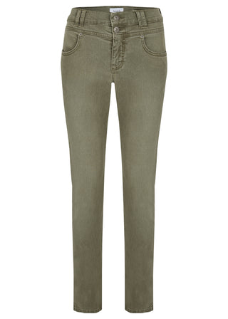 ANGELS Skinny Button Jeans - Dusty Sage Green - 188 1203.5295