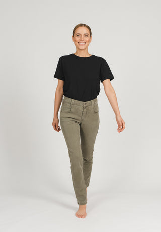 ANGELS Skinny Button Jeans - Dusty Sage Green - 188 1203.5295