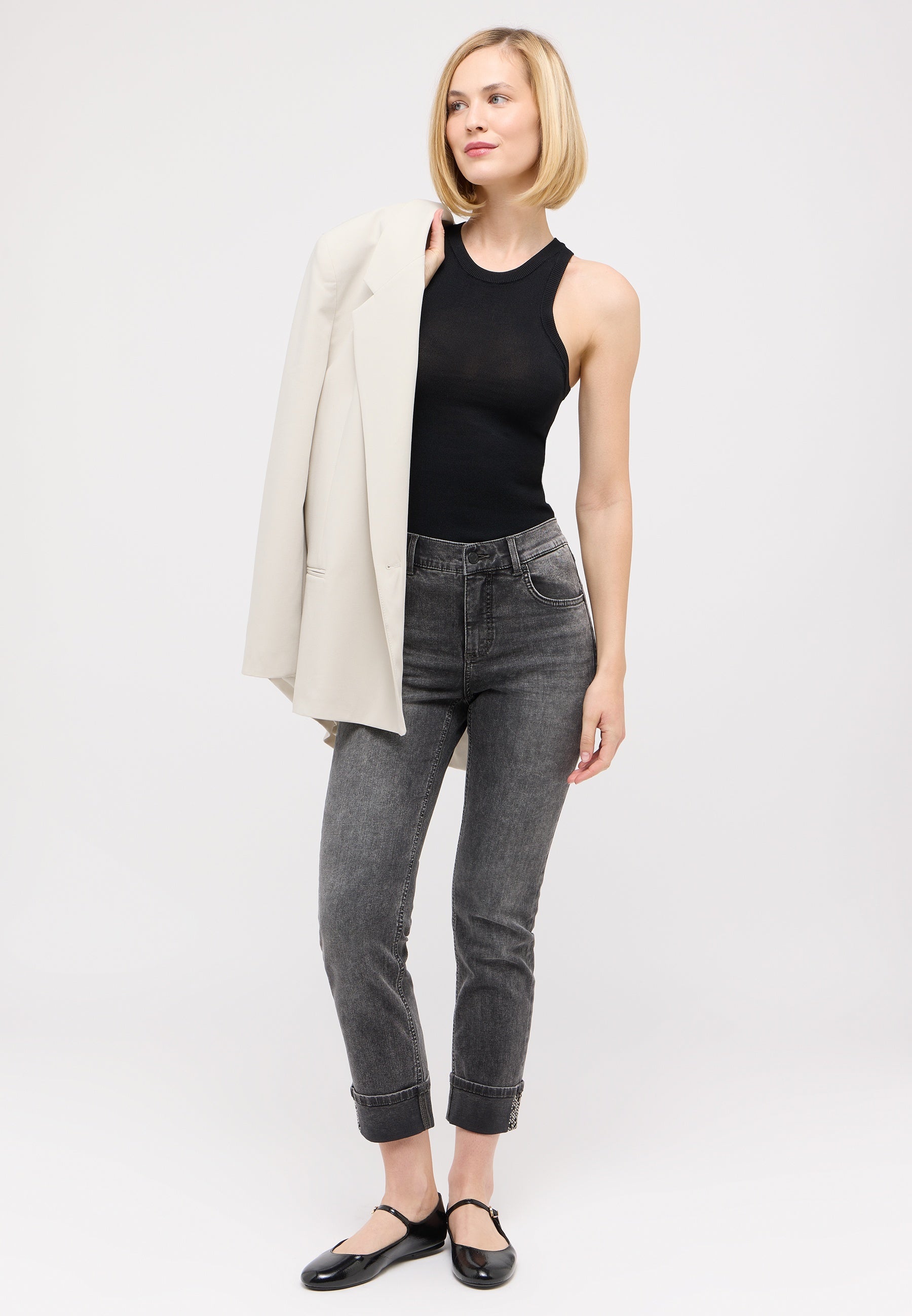 ANGELS JEANS Cici Crop Glam Jeans - Smoky Pewter Grey - 346 345700.12758 von Angels Jeans