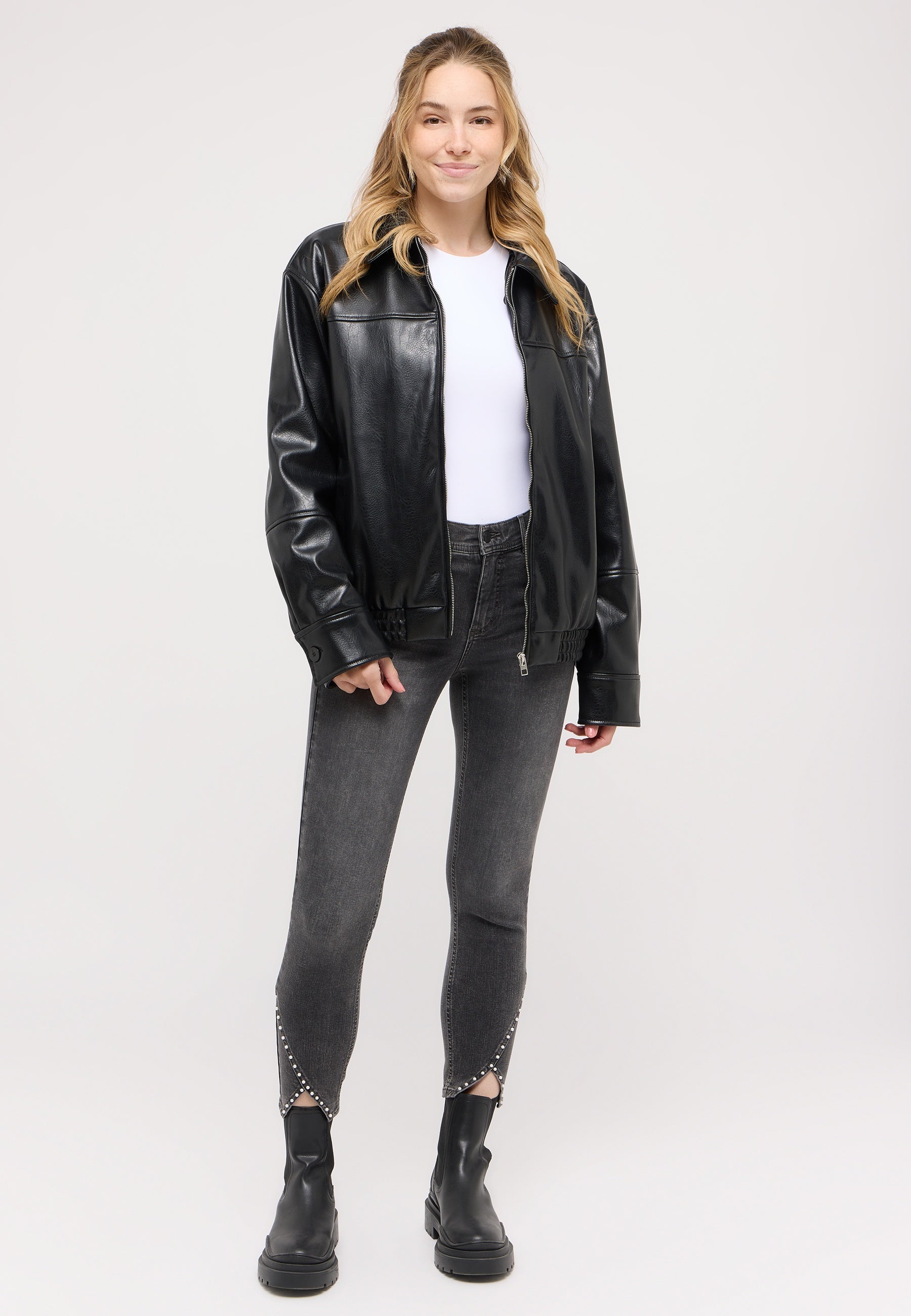 ANGELS Ornella Detail Pearl 7/8 Jeans - Smoky Slate Grey - 346 684607.12758 von Angels Jeans