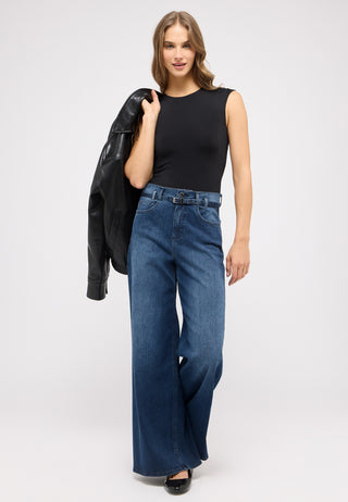 ANGELS Liva Belt Palazzo Jeans - Midnight Harbour Blue - 346 2365.325