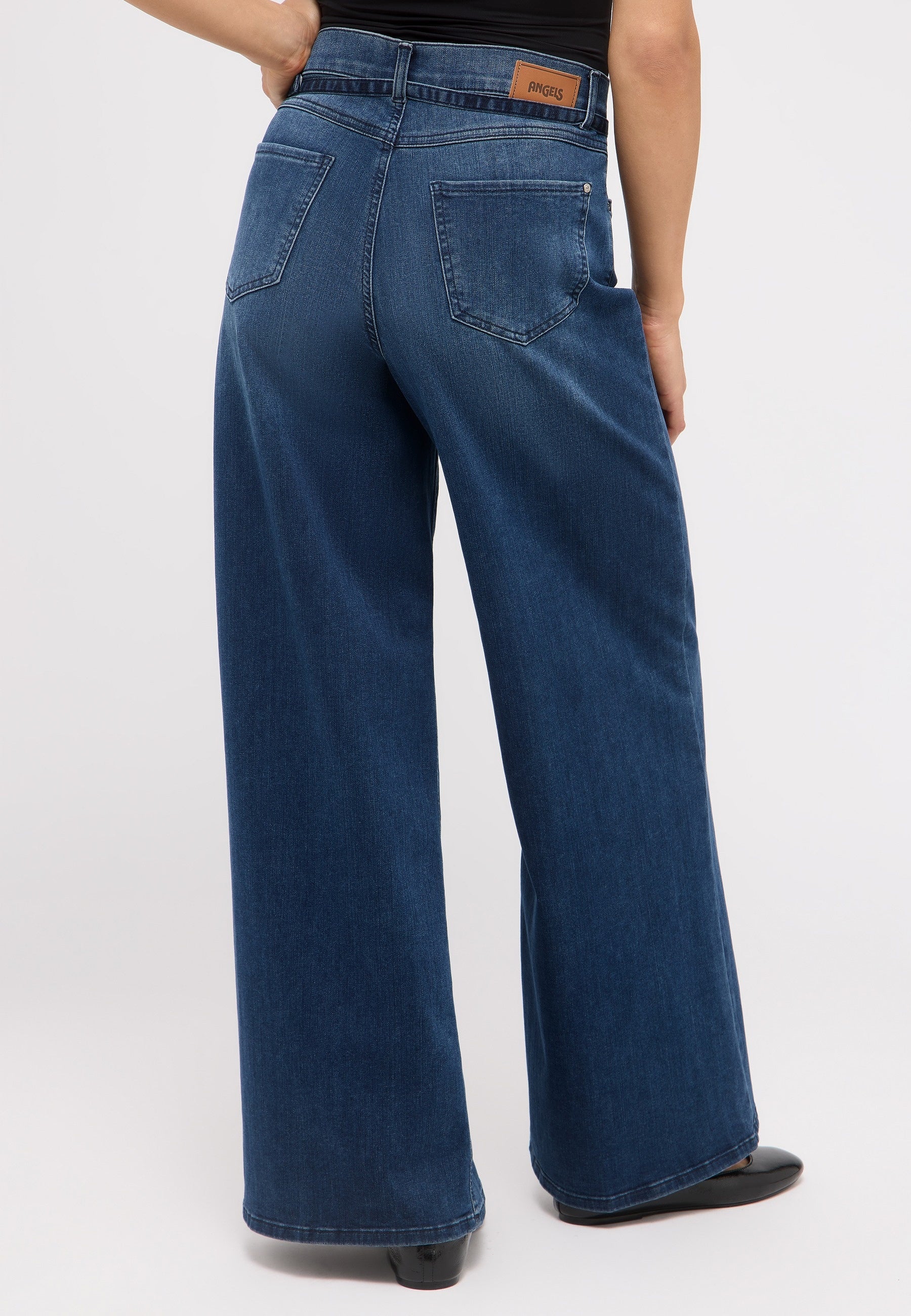 ANGELS Liva Belt Palazzo Jeans - Midnight Harbour Blue - 346 2365.325 von Angels Jeans