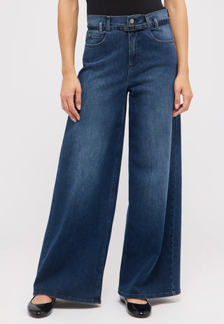 ANGELS Liva Belt Palazzo Jeans - Midnight Harbour Blue - 346 2365.325
