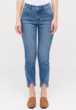 ANGELS JEANS Ornella Detail Pearl Slim-Fit 7/8-Jeans - Coastal Breeze Blue - 346 684607.33758