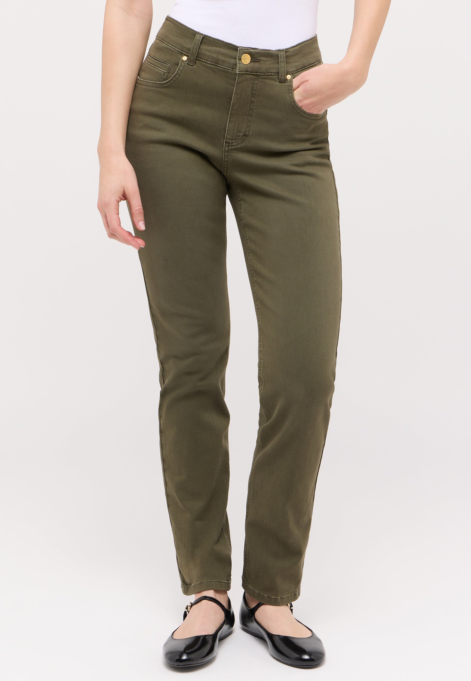 ANGELS JEANS Cici Slim-Fit Jeans - Dark Olive Wash - 346 3400.5235 von Angels Jeans