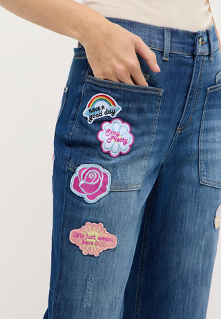ANGELS Liberta Funky Baggy Jeans - Patchwork Sky Blue - 3851.3388