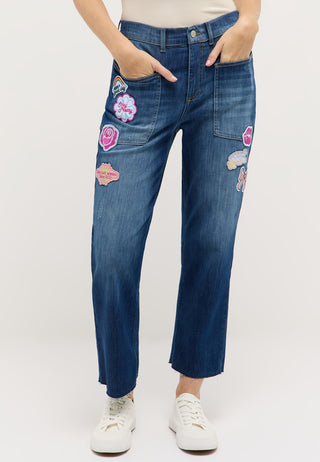 ANGELS Liberta Funky Baggy Jeans - Patchwork Sky Blue - 3851.3388