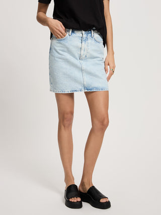 CROSS JEANS SKIRT Mini Rock A-Linien - Misty Shore Blue - B302-010