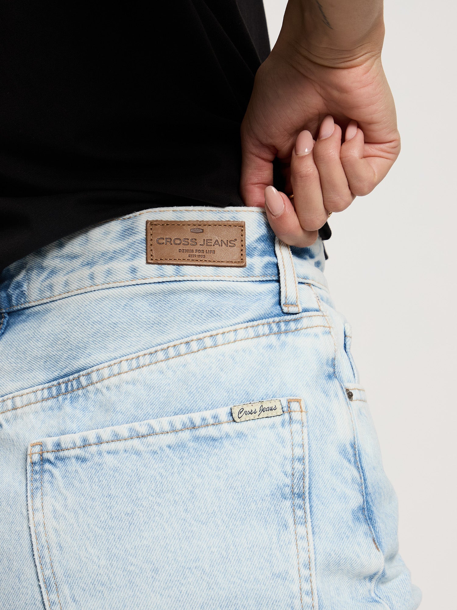 CROSS JEANS SKIRT Mini Rock A-Linien - Misty Shore Blue - B302-010 von Cross Jeans
