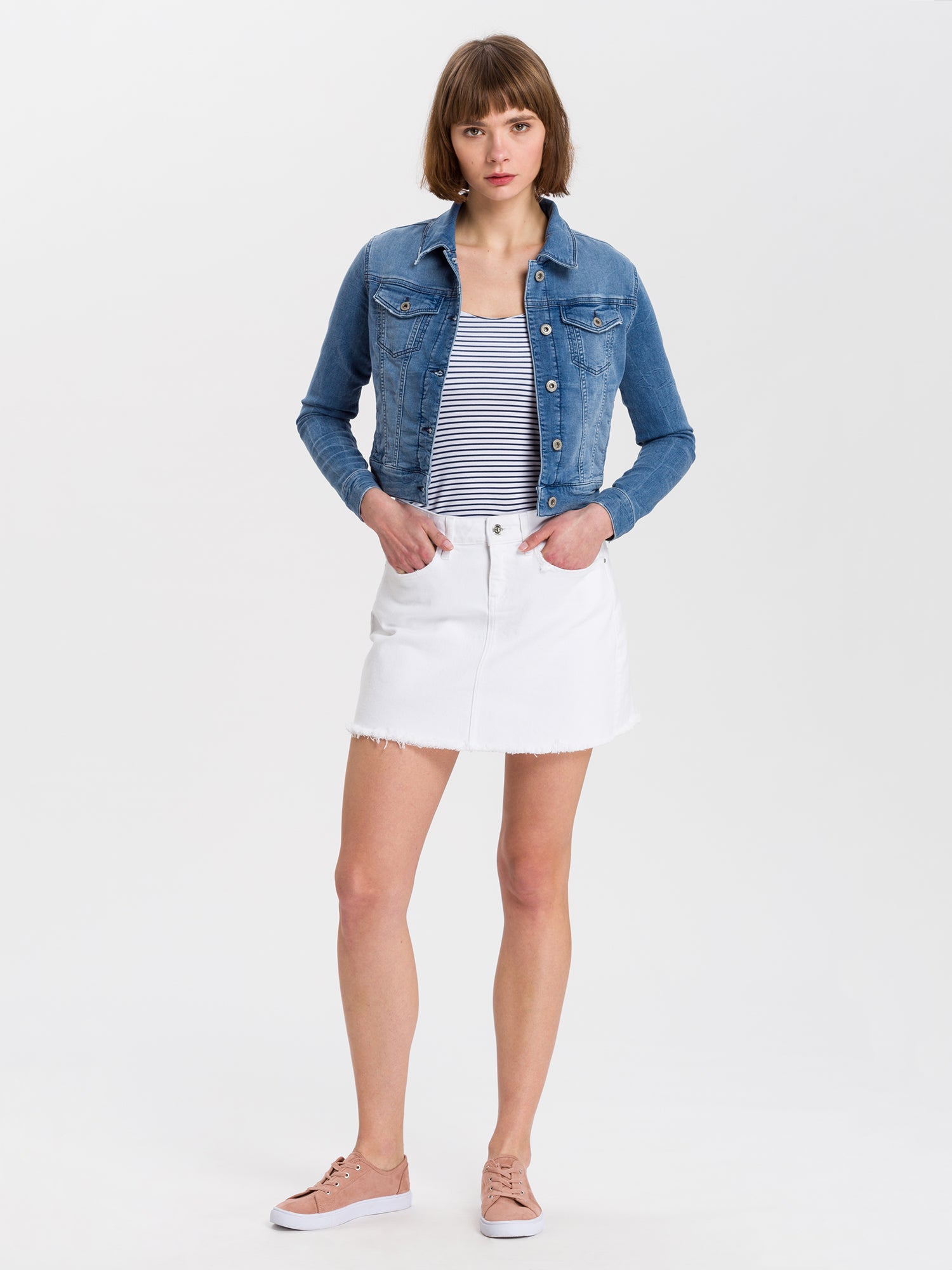 CROSS JEANS TRACY Minirock - Snowy Whisper White - B530-008 von Cross Jeans