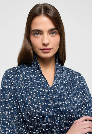 ETERNA REGULAR FIT Langarm Bluse - Ocean Dot Navy - 7199-18-D266